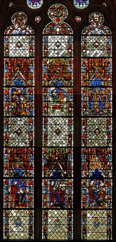 Window w38 depicting the Penance Window by English School