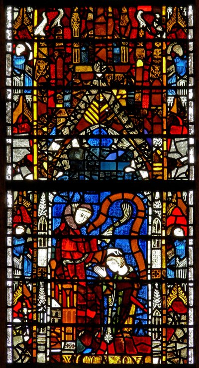 Window w38 depicting the administration of penance by English School