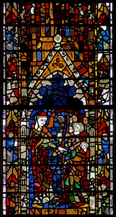 Window w38 depicting the administration of penance by English School