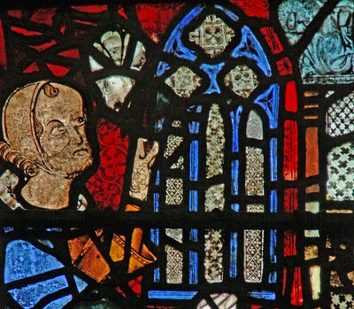 Window w39 depicting a donor figure giving a window by English School