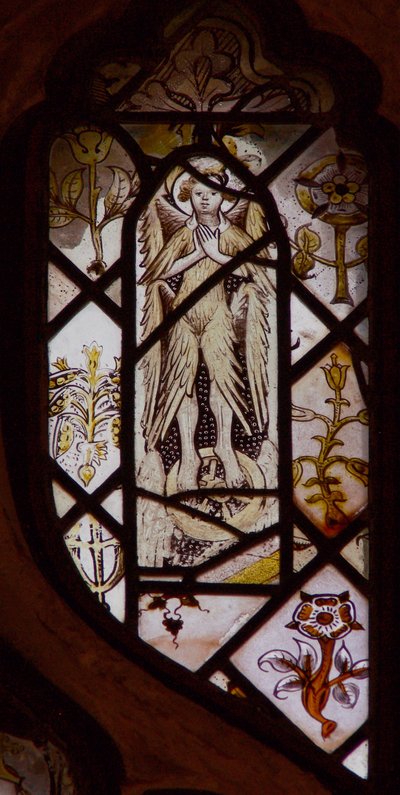 Window w3 depicting an angel by English School