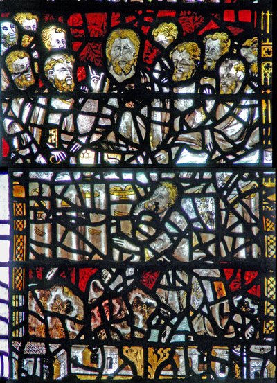 Window depicting the Last Supper (Judas in the foreground) by English School