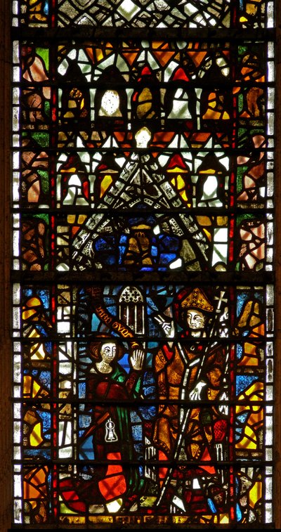 Window w41 depicting a donor - Richard Tunnoc giving a window to St William by English School