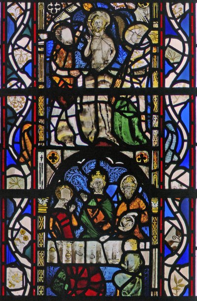 Window w43 depicting St John the Baptist at the Baptism of Christ in the River Jordan by English School