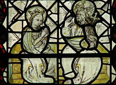 Window w44 depicting the Coronation of the Virgin by English School
