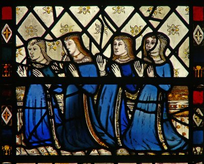 Window W46 depicting a group of female donors by English School