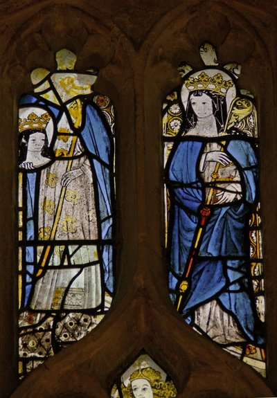 Window w4 depicting St Osith? and St Etheldreda? by English School