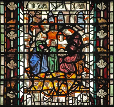 Window W58 depicting St Thomas Becket at school by English School