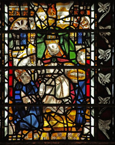 Window W58 depicting St Thomas Becket with the pope by English School