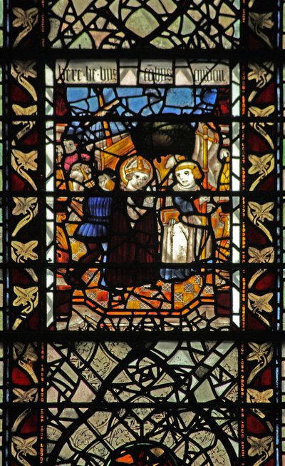 Window W58 depicting a scene from the story of St Thomas Becket - an embarkation scene by English School