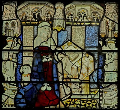 Window W5 depicting a donor - lady (and dog) by English School