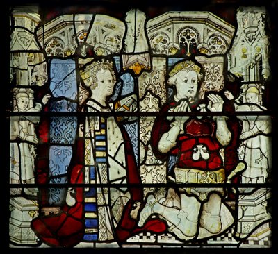 Window W5 depicting a donor and wife by English School