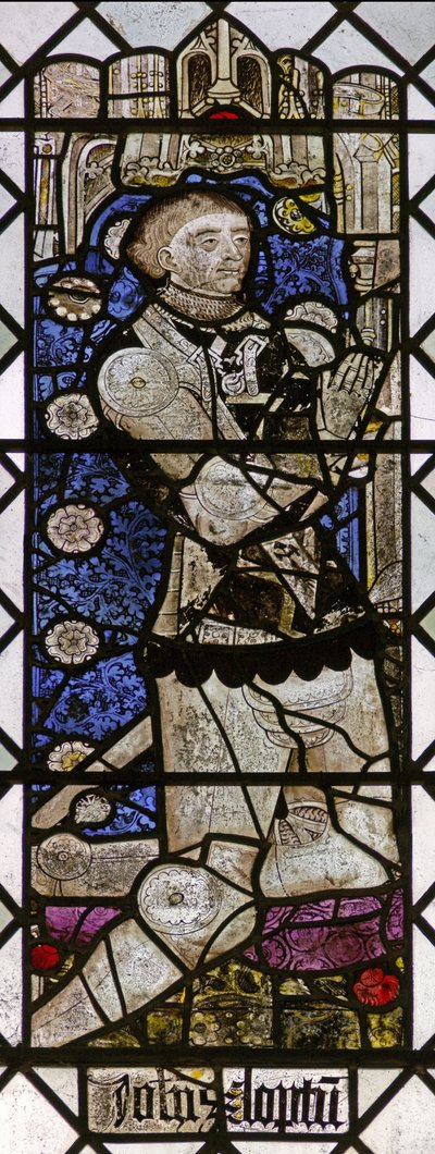 Window w6 depicting a donor - John Clopton by English School