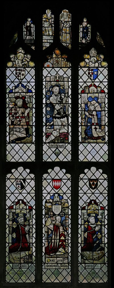 Window w6 depicting the third window from the east end of the north aisle by English School