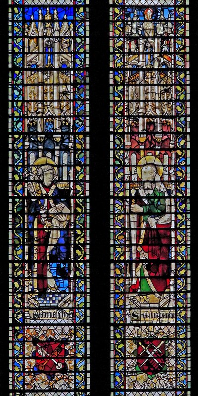 Window depicting St Peter and St Paul by English School