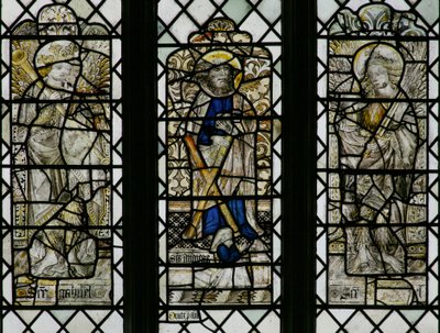 Window depicting St Andrew, St Gabriel, St Raphael by English School