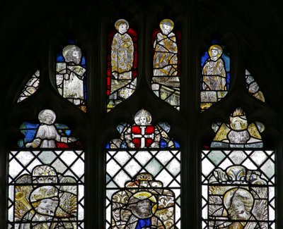 Window depicting St John, St John the Baptist, St Andrew and St Peter by English School