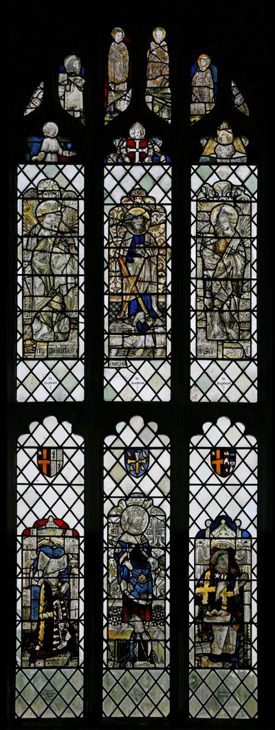 Window depicting the east end of north aisle by English School
