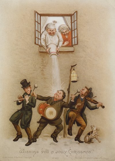 Wishing You a Jolly Christmas, Victorian Card by English School