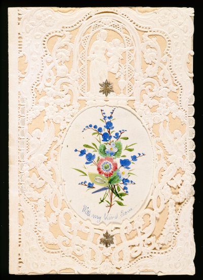With My Kind Love, Valentine card, c.1858 by English School