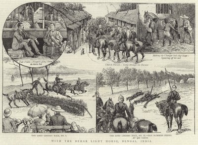 With the Behar Light Horse in Bengal by English School