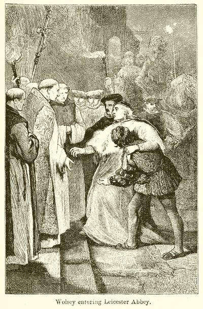 Wolsey Entering Leicester Abbey by English School