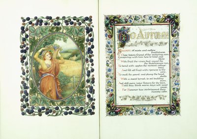 Woman with the Harvest Basket and Illuminated Manuscript with Verses from 