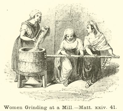 Women Grinding at a Mill by English School