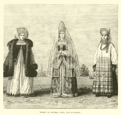 Women of Koursk, Orel, and Kostroma by English School