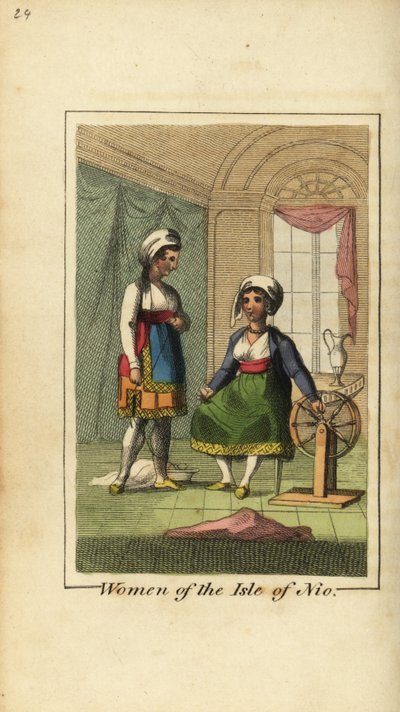 Women of the Isle of Nio or Ios, Greece by English School