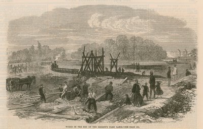Works in the Bed of the Regents Park Lake, London by English School