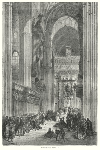 Worship in Seville by English School