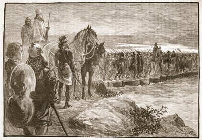 Xerxes Crossing the Hellespont by English School
