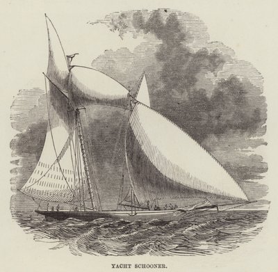 Yacht schooner by English School