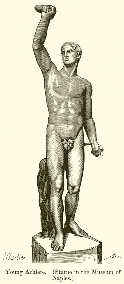 Young Athlete (Statue in the Museum of Naples) by English School