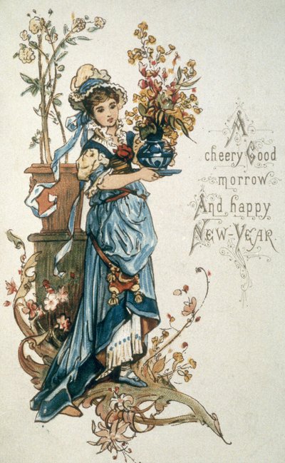 Young girl in blue to wish you a very happy Christmas and new year by English School