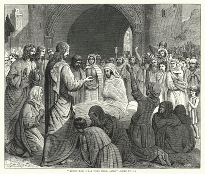 Young man, I say unto thee, arise, Luke VII by English School