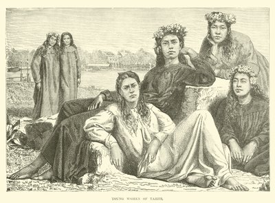 Young Women of Tahiti by English School