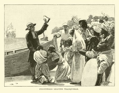 Ziegenbalg Leaving Tranquebar by English School