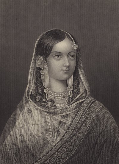 Zinat Mahal, Favourite Wife of Bahadur Shah II, Last Mughal Emperor by English School