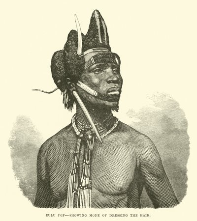 Zulu Fop, Showing Mode of Dressing the Hair by English School