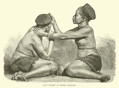 Zulu Women at Their Toilette by English School