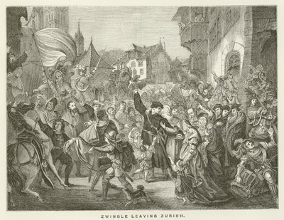 Zwingli Leaving Zurich by English School