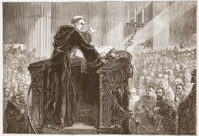 Zwingle preaching in Zurich Cathedral by English School