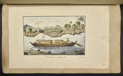 A boat on the River Solo (Surakarta, Central Java). 4 February 1817. Inscribed on front in ink: 