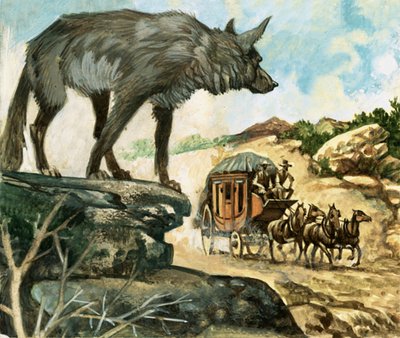 Hungry wolves were among the hazards which beset stage coach travellers by English School