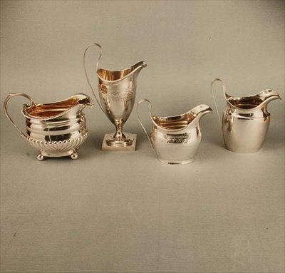 Collection of cream jugs, all George III period (1760-1820) by English School English School