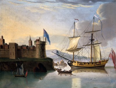English two-masted sloop rigged as a Snow by English School English School