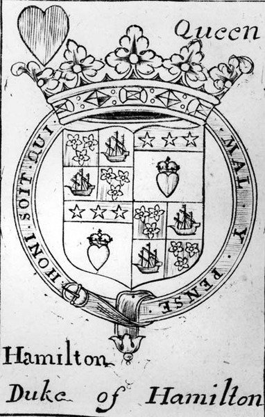Playing card depicting the coat of arms of the Duke of Hamilton by English School English School