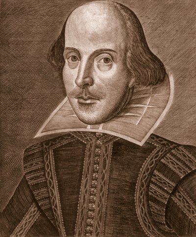 Portrait of William Shakespeare, Engraved by Martin Droeshout (c.1560-c.1642), 1623 by English School English School